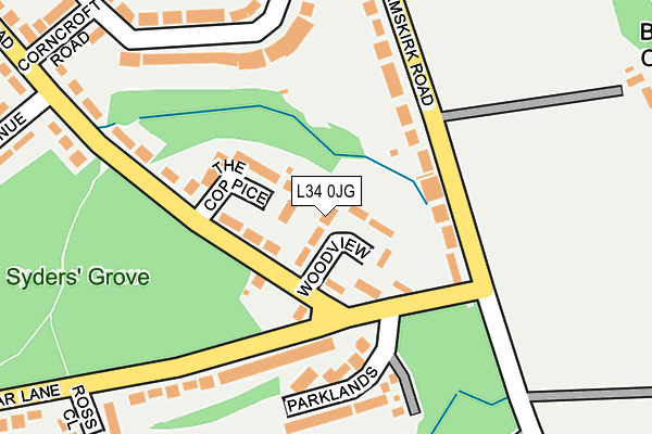 L34 0JG map - OS OpenMap – Local (Ordnance Survey)