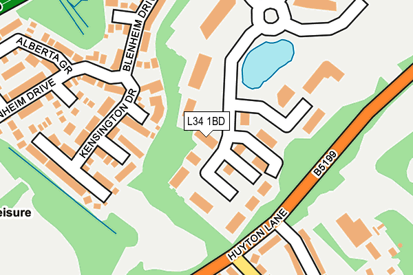L34 1BD map - OS OpenMap – Local (Ordnance Survey)