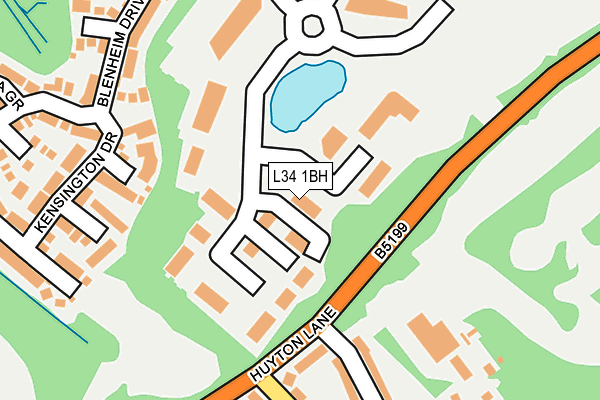 L34 1BH map - OS OpenMap – Local (Ordnance Survey)