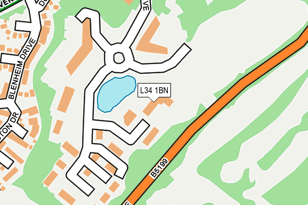 L34 1BN map - OS OpenMap – Local (Ordnance Survey)
