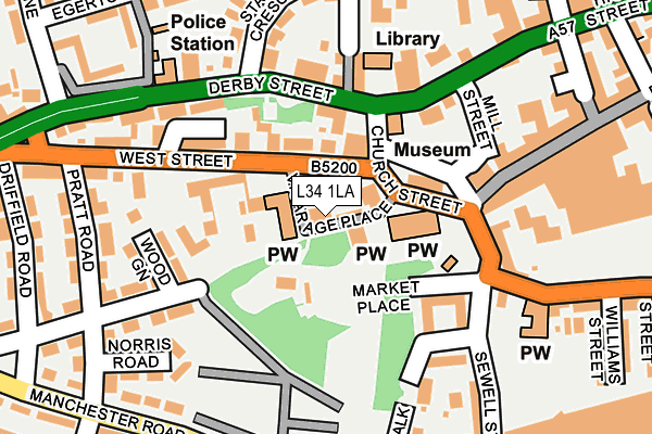 L34 1LA map - OS OpenMap – Local (Ordnance Survey)