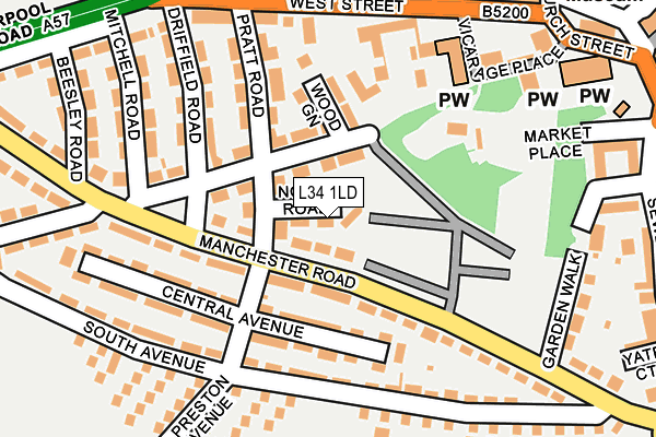 L34 1LD map - OS OpenMap – Local (Ordnance Survey)