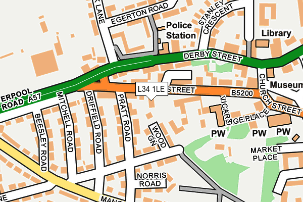 L34 1LE map - OS OpenMap – Local (Ordnance Survey)