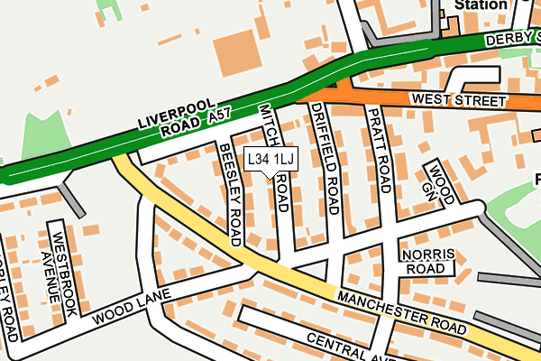 L34 1LJ map - OS OpenMap – Local (Ordnance Survey)