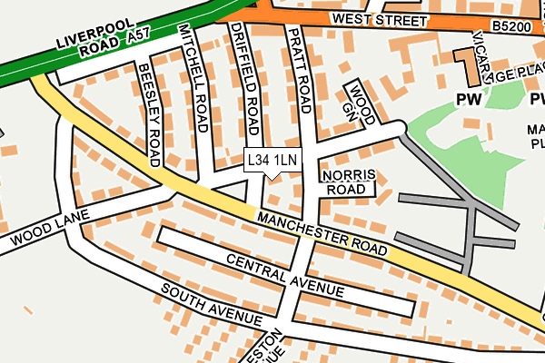 L34 1LN map - OS OpenMap – Local (Ordnance Survey)