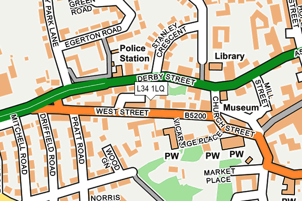 L34 1LQ map - OS OpenMap – Local (Ordnance Survey)