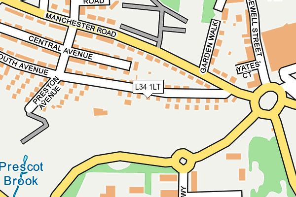 L34 1LT map - OS OpenMap – Local (Ordnance Survey)