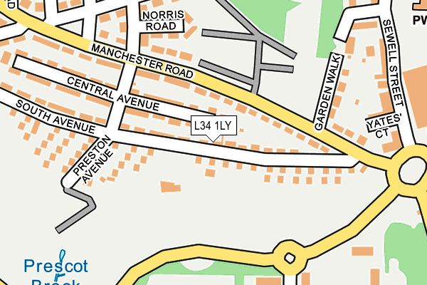 L34 1LY map - OS OpenMap – Local (Ordnance Survey)