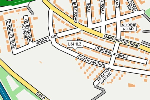L34 1LZ map - OS OpenMap – Local (Ordnance Survey)