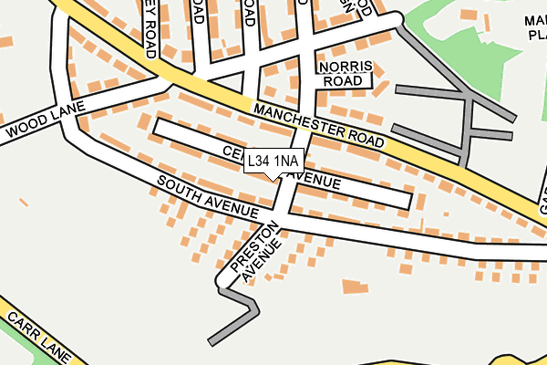 L34 1NA map - OS OpenMap – Local (Ordnance Survey)