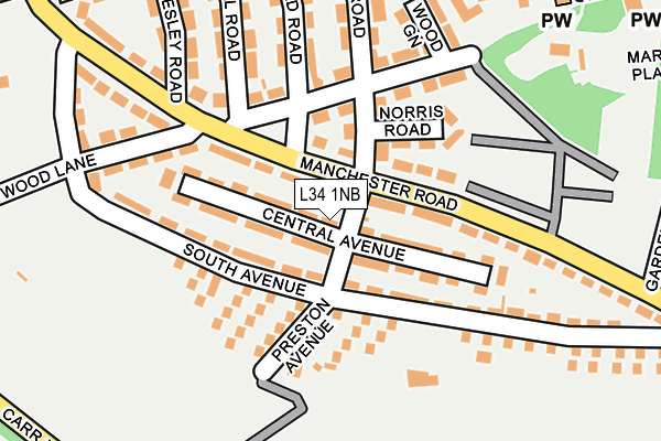 L34 1NB map - OS OpenMap – Local (Ordnance Survey)