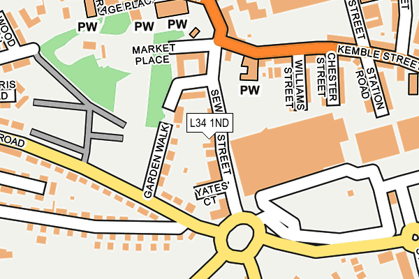 L34 1ND map - OS OpenMap – Local (Ordnance Survey)
