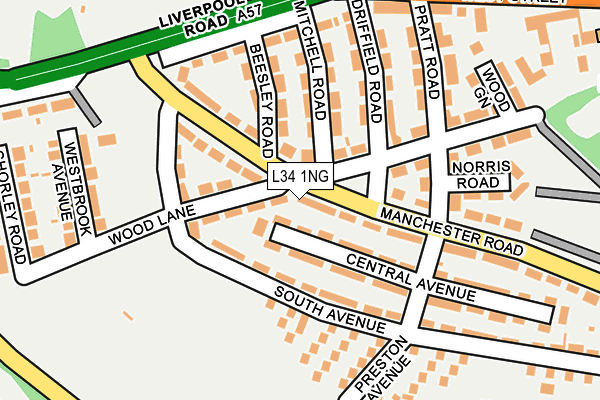 L34 1NG map - OS OpenMap – Local (Ordnance Survey)