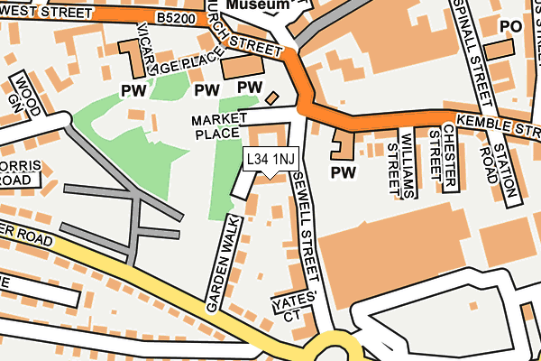 L34 1NJ map - OS OpenMap – Local (Ordnance Survey)