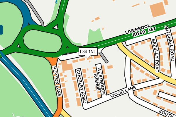 L34 1NL map - OS OpenMap – Local (Ordnance Survey)