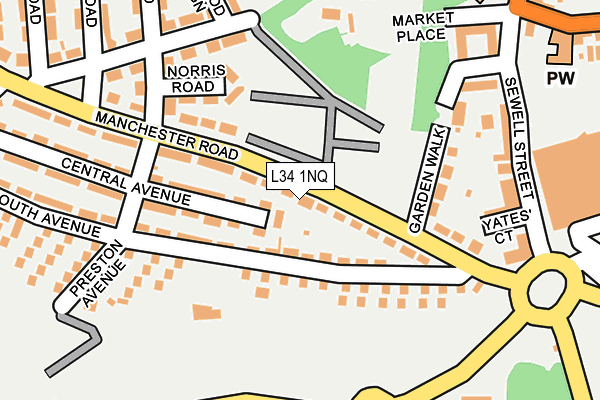 L34 1NQ map - OS OpenMap – Local (Ordnance Survey)