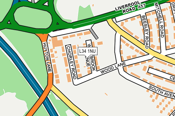 L34 1NU map - OS OpenMap – Local (Ordnance Survey)
