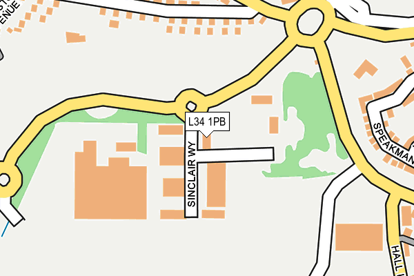 L34 1PB map - OS OpenMap – Local (Ordnance Survey)
