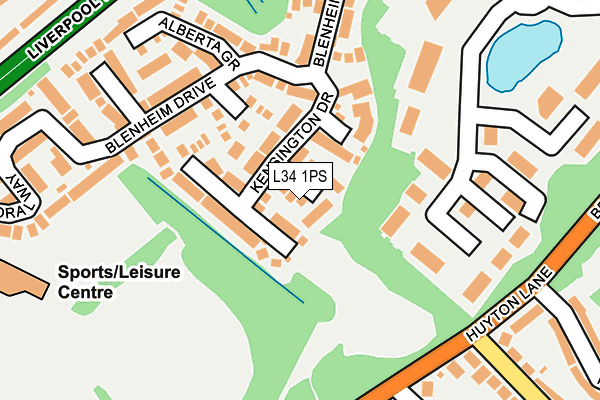 L34 1PS map - OS OpenMap – Local (Ordnance Survey)