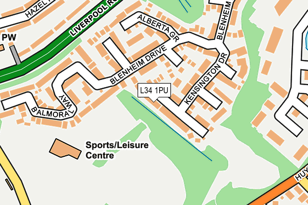 L34 1PU map - OS OpenMap – Local (Ordnance Survey)