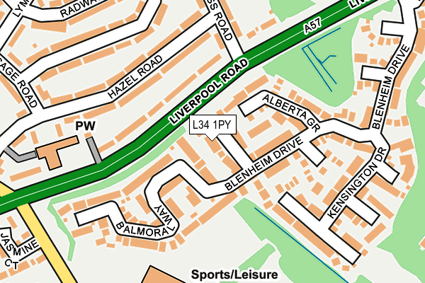 L34 1PY map - OS OpenMap – Local (Ordnance Survey)