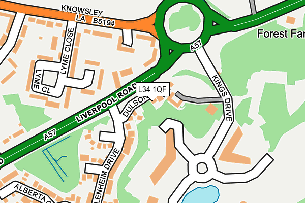 L34 1QF map - OS OpenMap – Local (Ordnance Survey)