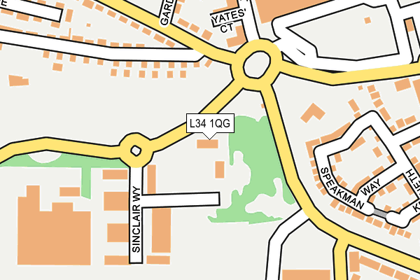 L34 1QG map - OS OpenMap – Local (Ordnance Survey)