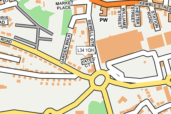 L34 1QH map - OS OpenMap – Local (Ordnance Survey)