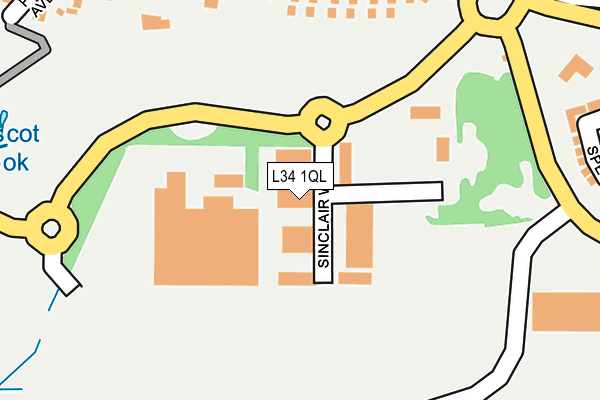 L34 1QL map - OS OpenMap – Local (Ordnance Survey)
