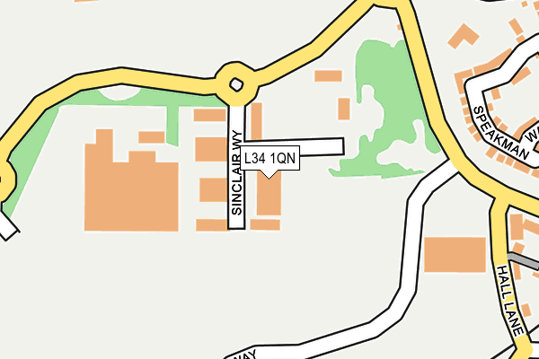 L34 1QN map - OS OpenMap – Local (Ordnance Survey)