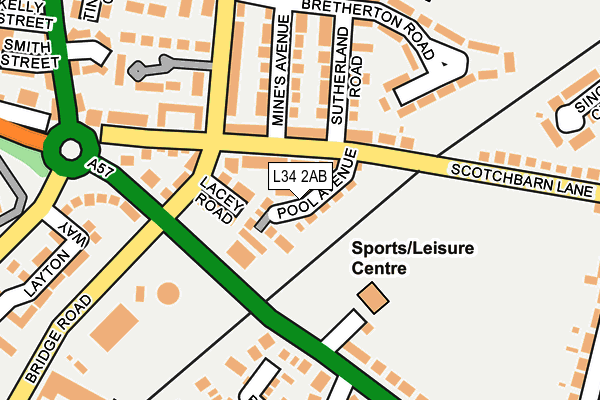 L34 2AB map - OS OpenMap – Local (Ordnance Survey)