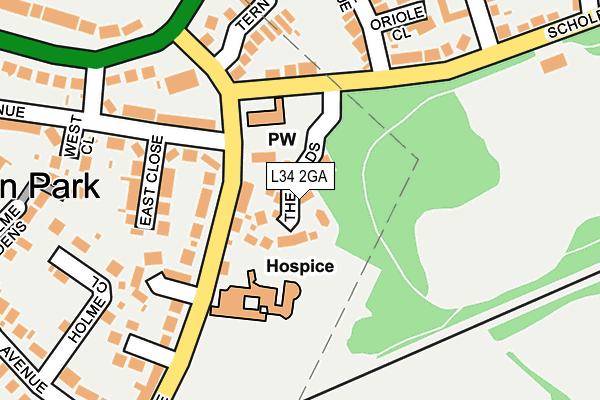 L34 2GA map - OS OpenMap – Local (Ordnance Survey)