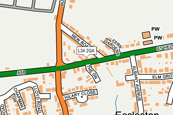 L34 2QA map - OS OpenMap – Local (Ordnance Survey)