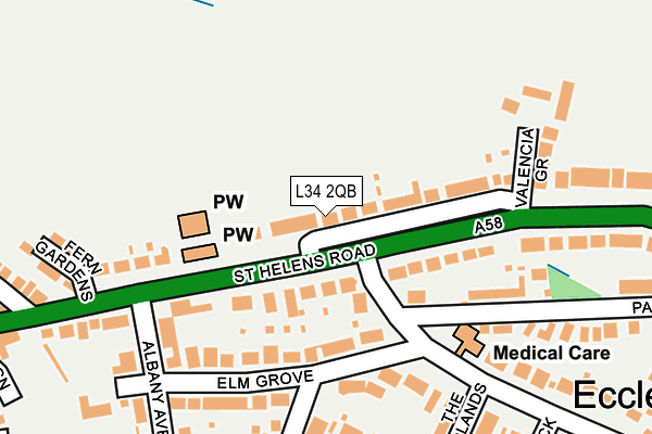 L34 2QB map - OS OpenMap – Local (Ordnance Survey)