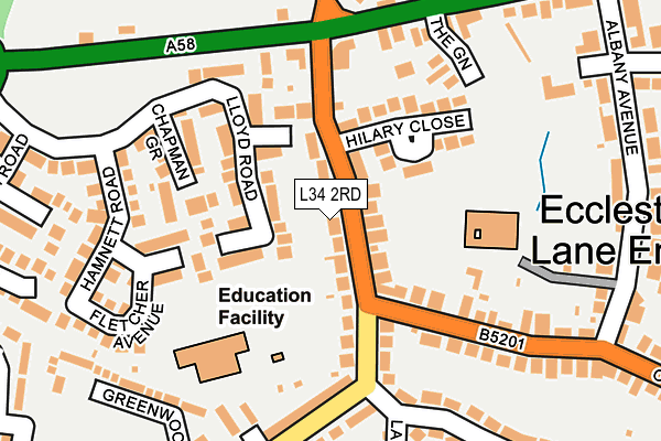 L34 2RD map - OS OpenMap – Local (Ordnance Survey)