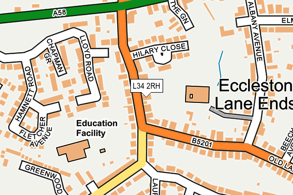 L34 2RH map - OS OpenMap – Local (Ordnance Survey)