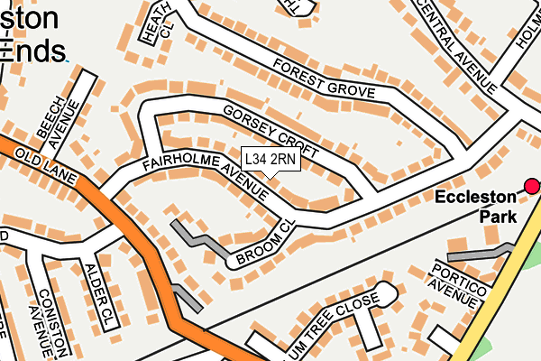 L34 2RN map - OS OpenMap – Local (Ordnance Survey)