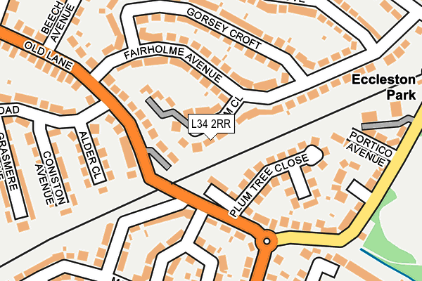 L34 2RR map - OS OpenMap – Local (Ordnance Survey)