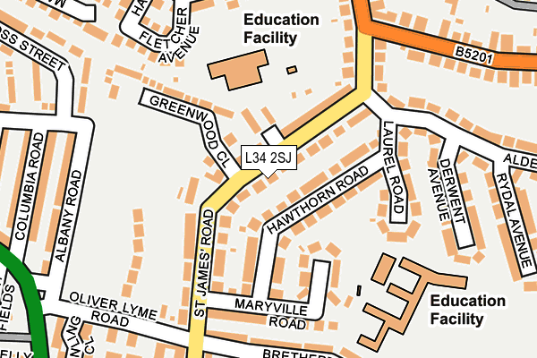 L34 2SJ map - OS OpenMap – Local (Ordnance Survey)