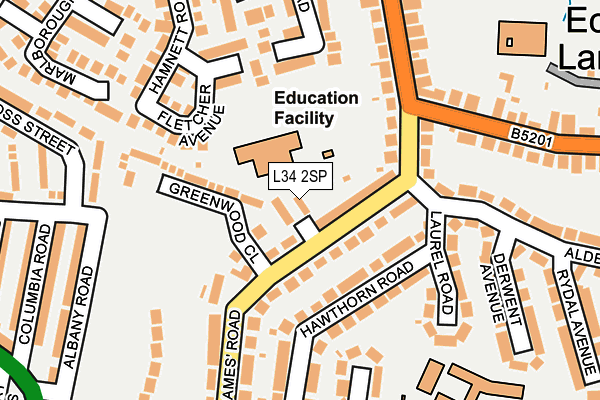 L34 2SP map - OS OpenMap – Local (Ordnance Survey)
