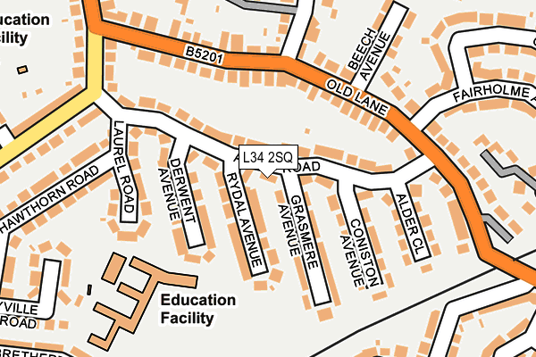 L34 2SQ map - OS OpenMap – Local (Ordnance Survey)