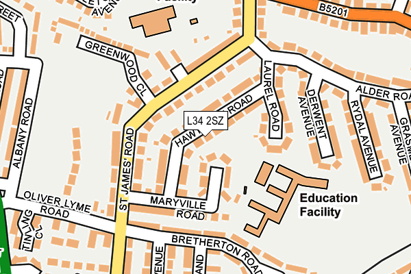 L34 2SZ map - OS OpenMap – Local (Ordnance Survey)
