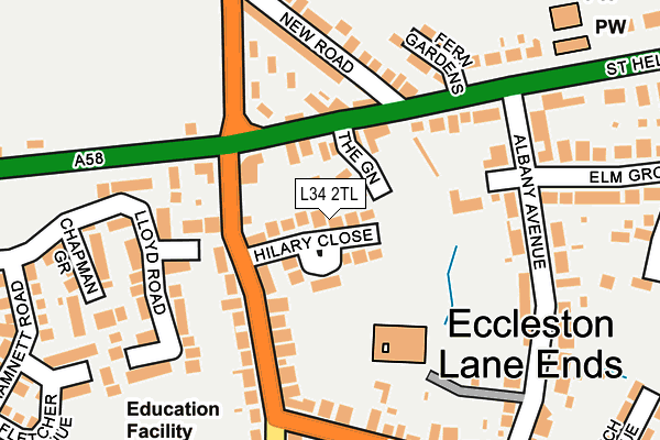 L34 2TL map - OS OpenMap – Local (Ordnance Survey)