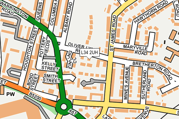 L34 2UH map - OS OpenMap – Local (Ordnance Survey)