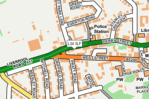L34 3LF map - OS OpenMap – Local (Ordnance Survey)