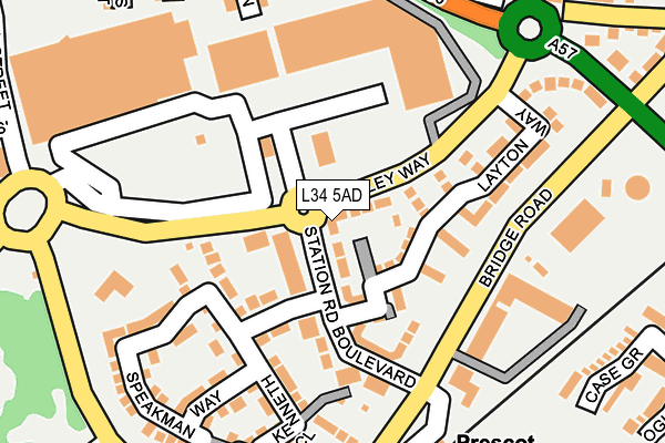 L34 5AD map - OS OpenMap – Local (Ordnance Survey)