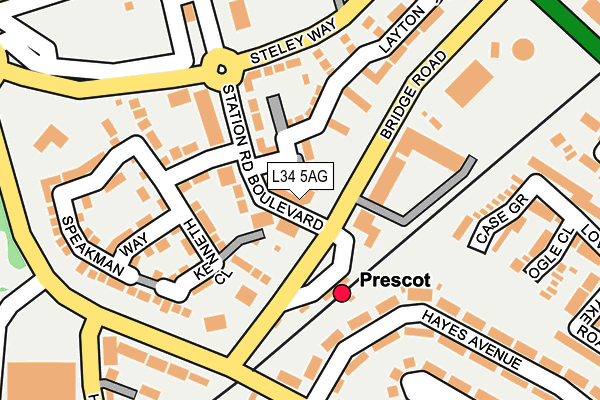 L34 5AG map - OS OpenMap – Local (Ordnance Survey)