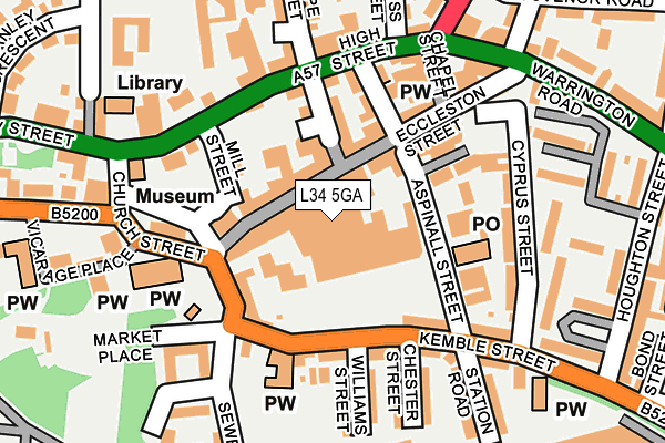 L34 5GA map - OS OpenMap – Local (Ordnance Survey)
