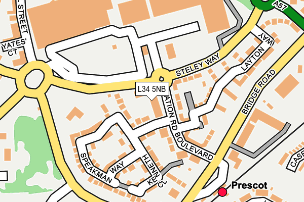 L34 5NB map - OS OpenMap – Local (Ordnance Survey)