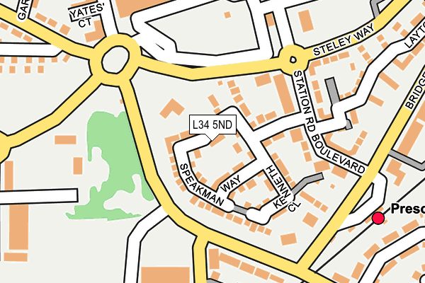 L34 5ND map - OS OpenMap – Local (Ordnance Survey)